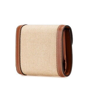 Celine Bifold Tan Triomphe Brown Wallet Beige Flap Leather